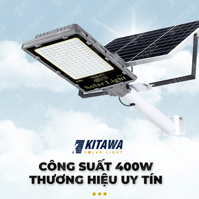 Đèn năng lượng mặt trời Kitawa 400W BC2400 không tốn tiền điện, độ bền cao, lắp đặt thuận tiện